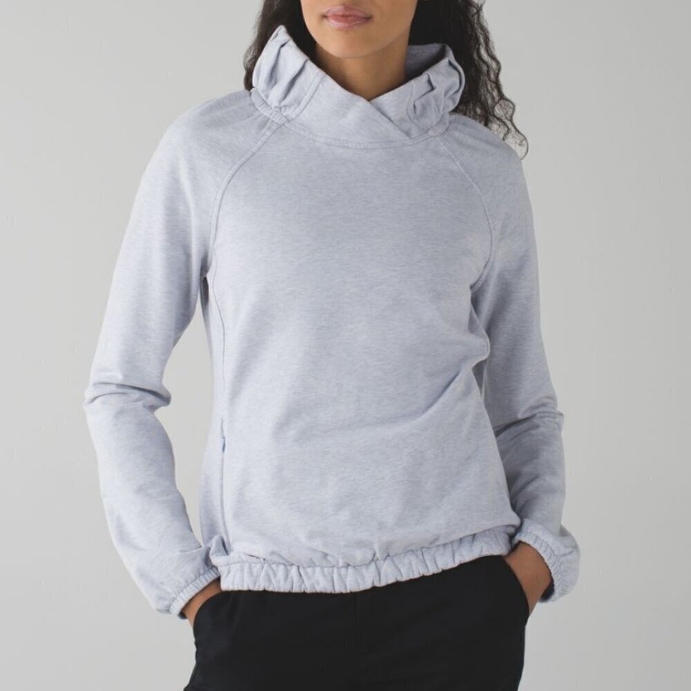 Lululemon After All French Terry Gray Cowl Neck Pullover SZ 6